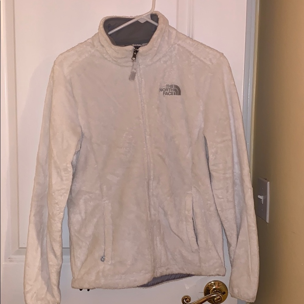 Fuzzy White North Face